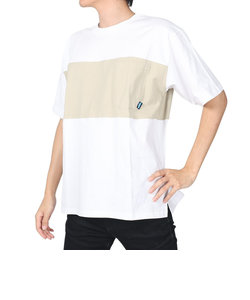 半袖Tシャツ パネルTシャツ 19821814 WH/BE ホワイト×ベージュ