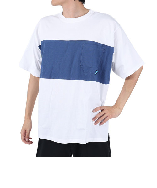 半袖Tシャツ パネルTシャツ 19821814 WH/NV ホワイト×ネイビー