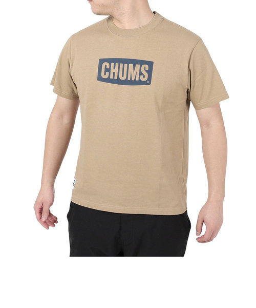 チャムス（CHUMS）ロゴ半袖Tシャツ CH01-2277-B083 ベージュ