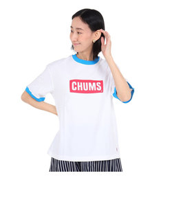 チャムス（CHUMS）半袖Tシャツ オーバーサイズドリンガー CHUMS ロゴTシャツ CH11-2179-W014 ホワイト×レッド