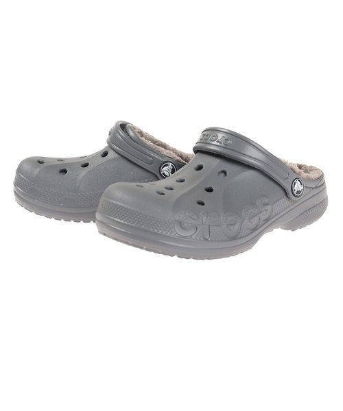 クロックス（crocs）サンダル ジュニア グレー バヤ ラインド クロッグ キッズ Baya Lined Clog チャコールグレー 207500-00Q-…