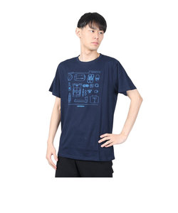 北欧デザイン コットン100％ 半袖Tシャツ カットソー MOXEE 5 57700 390 ネイビー