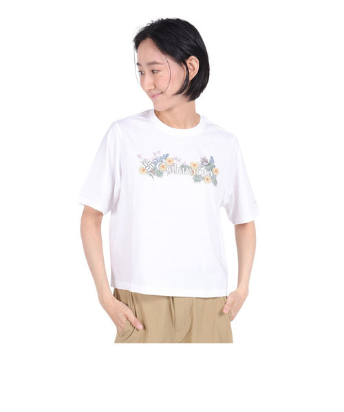 コロンビア（Columbia）半袖Tシャツ カットソー ノースカスケーズ リラックスドTシャツ AR3545 117 ホワイト フラワープリント