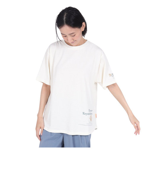 クリフメイヤー（KRIFF MAYER）接触冷感 吸水速乾 半袖 ウェットプロテクト Aライン Tシャツ 花 2347881LX:5:OFF オフホワイト