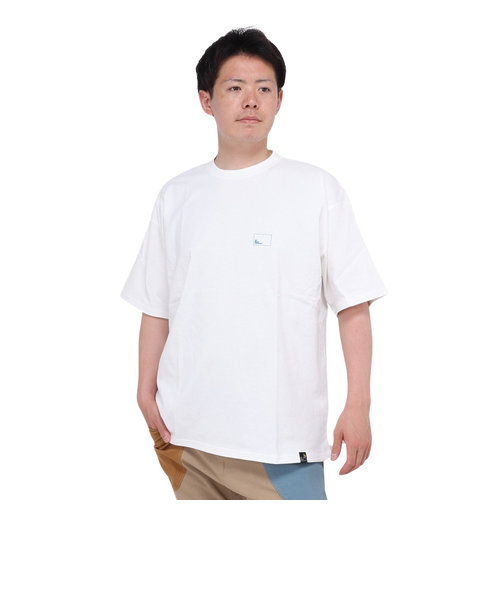 ゴースローキャラバン（GOSLOWCARAVAN）USA/C スクエアLOGOバックプリントゆったりTシャツ 321913A WHT