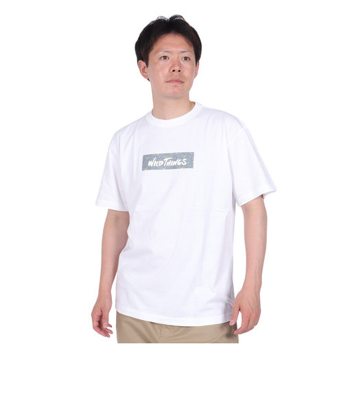 ワイルドシングス（WILD THINGS）ボックス ロゴ 半袖Tシャツ WT24062K-WHITE