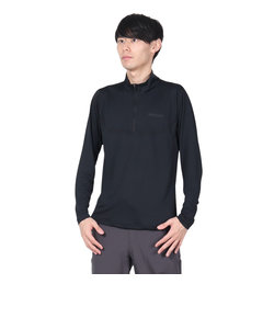 マーモット（Marmot）長袖Tシャツ ロンT クライムスキン ハーフジップ ロングスリーブシャツ TSSMC418-BLK