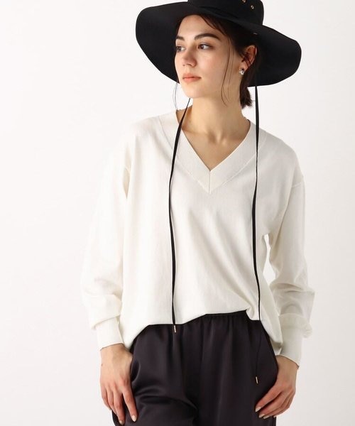 【エマール検証済 洗える】Vネックニットプルオーバー【エクストラファインオーガニックコットン/WEB限定カラー・サイズ】