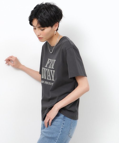 ロゴプリントTシャツ USED風