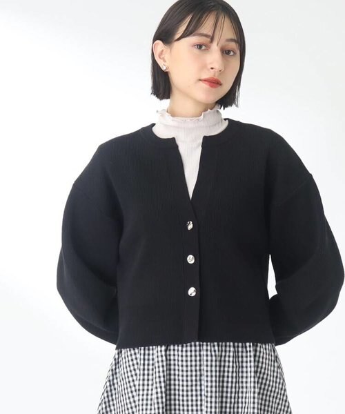 優秀バランスで着回し◎/洗える】キーネックショート丈カーディガン