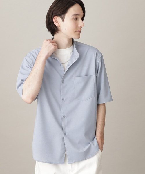 【吸水速乾/UVカット/接触冷感】テクリーノバンドカラー半袖シャツ