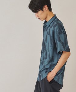 【10色展開】プリントデザインシャツ チェック／ブロッキング／マーブル／ブラシアート