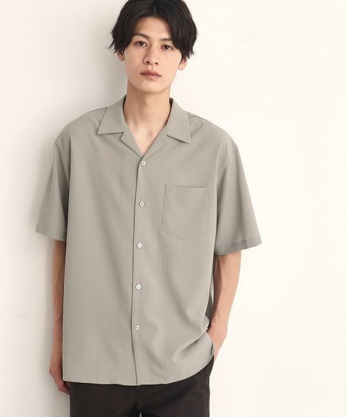 楊柳オープンカラー半袖シャツ