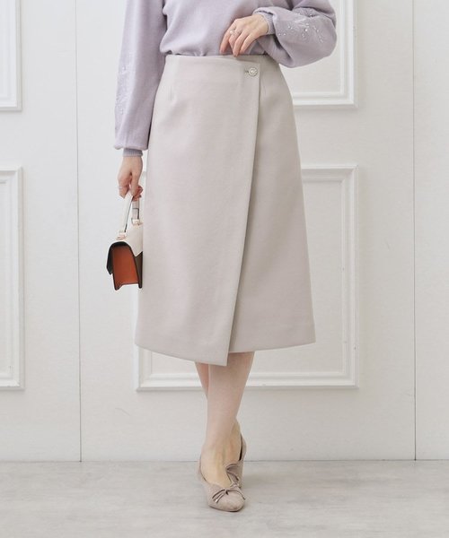 メルジャージラップ風スカート | Couture brooch（クチュールブローチ