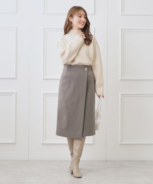 メルジャージラップ風スカート | Couture brooch（クチュールブローチ
