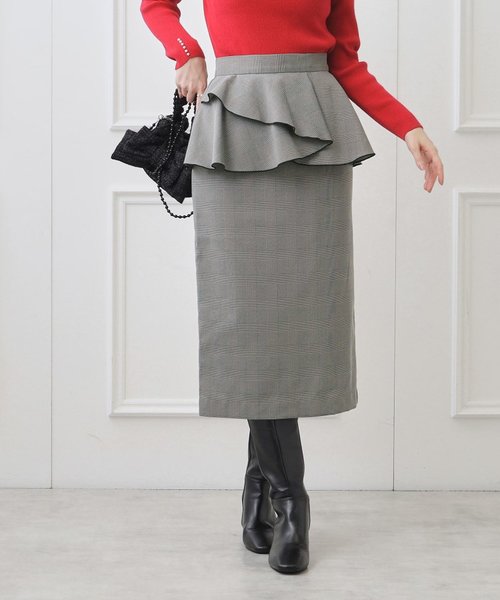ペプラムデザインスカート | Couture brooch（クチュールブローチ）の