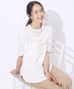 【洗える/ひんやり/UV】 大人のための ぷっくりラメロゴTシャツ