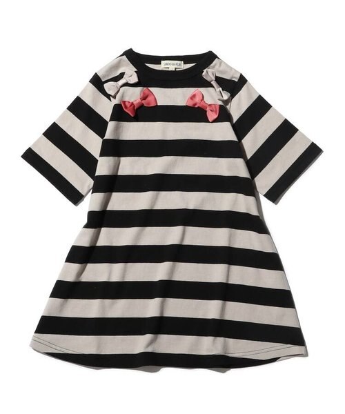 太ボーダー五分袖ワンピ Shoo La Rue シューラルー の通販 Mall
