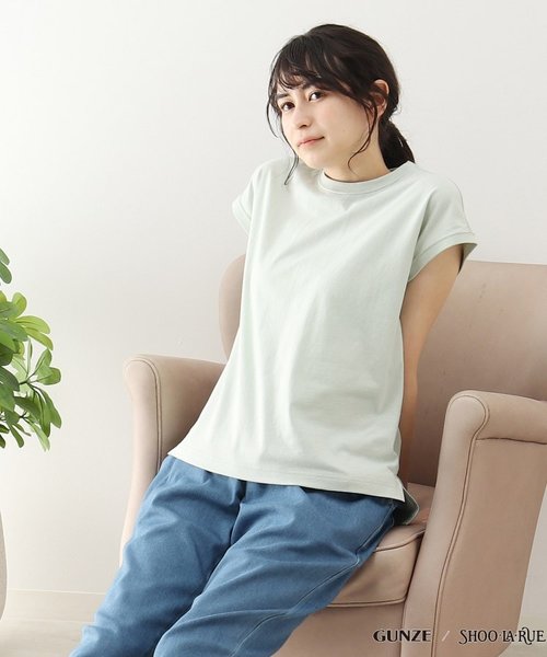 【GUNZE】睡眠専用Tシャツ「寝るT」sweet label(フレンチスリーブ）