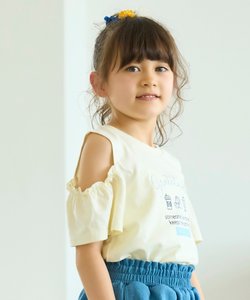 【110-140cm/接触冷感】肩開きデザインTシャツ