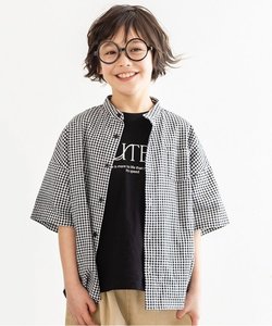 【110-140cm】フレンチリネンブレンド 半袖シャツ