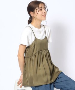 【2点セット】ギャザーキャミソール＋Tシャツ