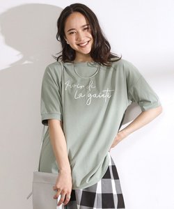 【洗える/ひんやり/UV】 大人のための ぷっくりラメロゴTシャツ