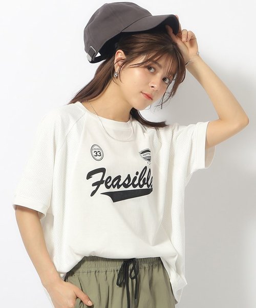 メッシュ切り替えゆるTシャツ