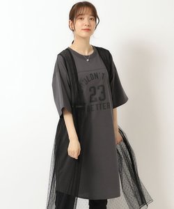 ゆるっと着こなす ナンバーフットボールTシャツワンピース