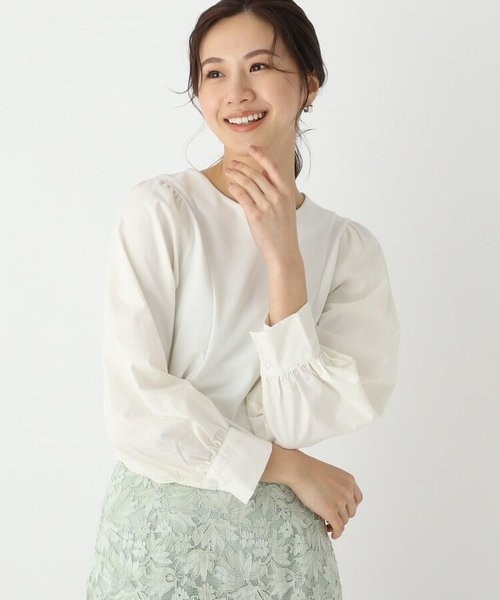 シルケットパフスリーブシャツドッキングトップス【WEB限定サイズ