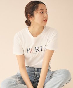 PARISパール調デザインTシャツ【洗濯機洗い可】