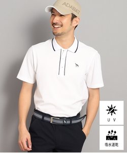 【UVカット/吸水速乾】配色ラインデザイン 半袖ポロシャツ