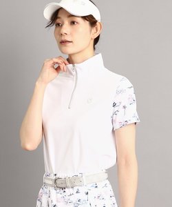 【UVカット／防透け】リゾートゴルフデザイン ハーフジップ半袖プルオーバー