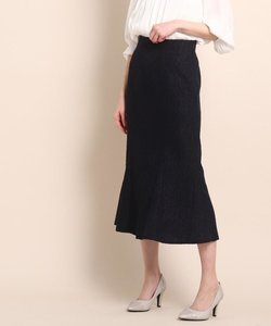 【洗える/日本製】フラワージャカード マーメードスカート