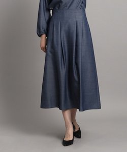 【日本製/洗える/セットアップ対応】女性らしいフレアシルエット ミモレ丈スカート