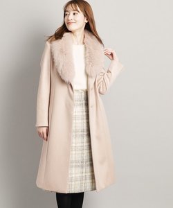 【日本製／カシミヤ混素材／ファー付コート】リュクス感と美しいシルエット、冬に着映える大人コート