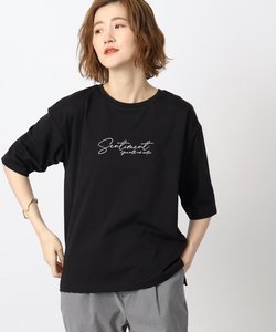 【ひんやり】5分袖ロゴプリントTシャツ