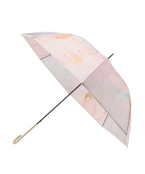 【色: ブルー】Wpc. 雨傘 ビニール傘刺繍風アンブレラ ブルー 長傘 61c