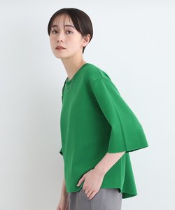 【洗える／6分袖／Tシャツライク】ワイドシルエットニット