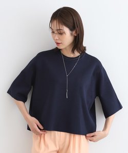 【洗える／6分袖／Tシャツライク】ワイドシルエットニット