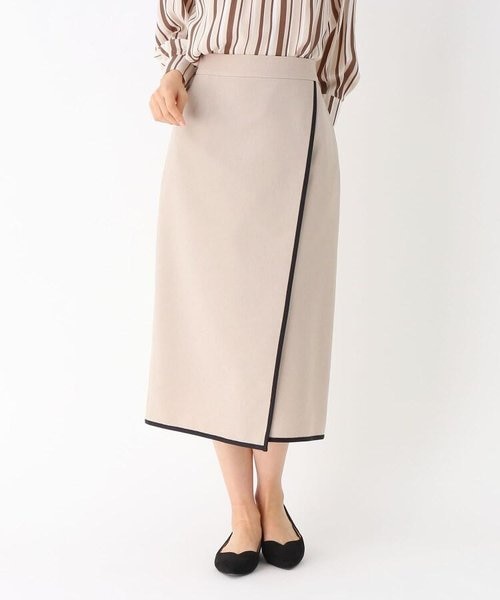 配色パイピングラップ風スカート Modify モディファイ の通販 Mall
