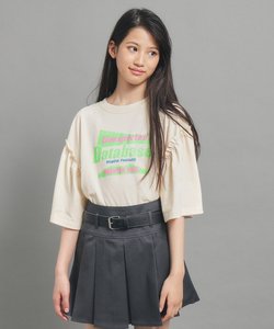 【130cmあり】ミニフリル付きボリューム袖Tシャツ