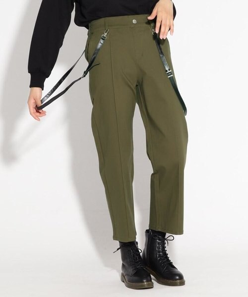 サスペンダー付きワイドパンツ Pink Latte ピンクラテ の通販 Mall