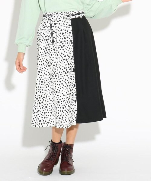 ニコラ掲載 ベルテッドドッキングミディスカート Pink Latte ヒ ンクラテ の通販 Mall