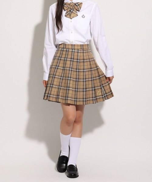 卒服 リボン付 チェックプリーツスカート Pink Latte ピンクラテ の通販 Mall