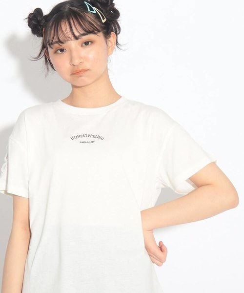 吸水速乾/洗濯物が乾きやすい】ショルダー編み上げTシャツ | PINK-latte（ヒ゜ンクラテ）の通販 - mall