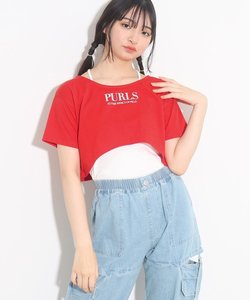 【2点SET】短丈Tシャツ+キャミソールSET