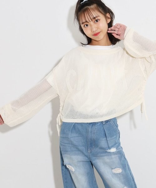 2点SET・洗える】ロゴメッシュニット+インナーTシャツSET | PINK-latte  