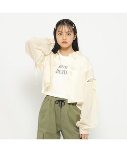 【2点SET】シアーストライプシャツインナーTシャツSET