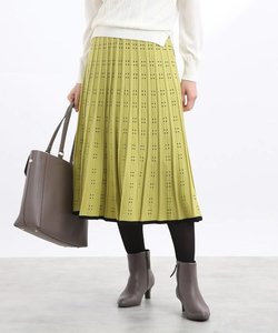 【WEB限定カラーあり/洗える】ステッチ風ラインニットスカート